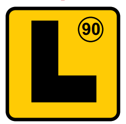 L plate used during driving class